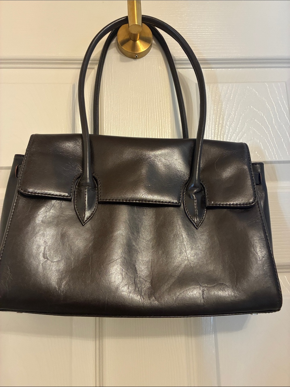 Preston & York Black Leather Satchel